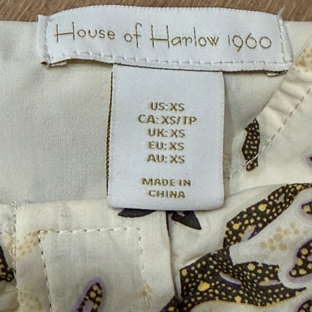 House of Harlow 1960 Cotton 2 Piece Skirt &Top Set XS/TP Floral Cotton Boho - Picture 3 of 16
